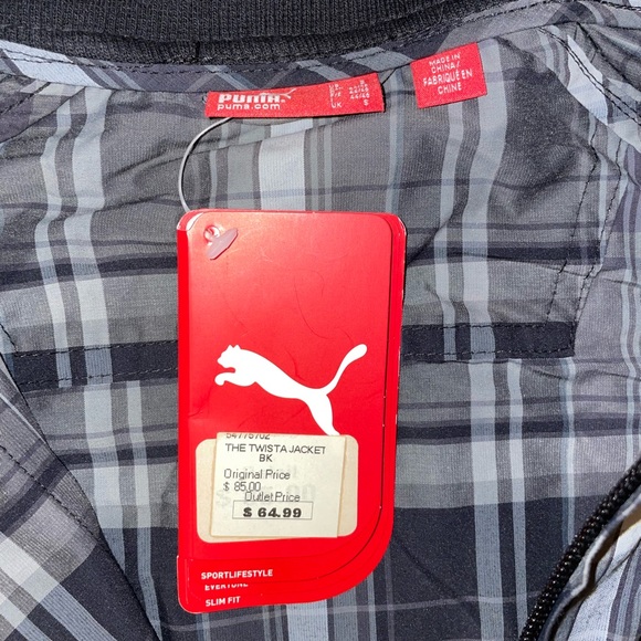 Puma Twista Lightweight Plaid Black/White Men’s Jacket - Size Small - Picture 5 of 10